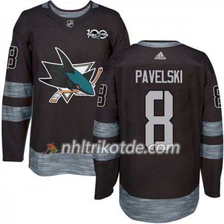San Jose Sharks Trikot Joe Pavelski 8 1917-2017 100th Anniversary Adidas Schwarz Authentic - Herren